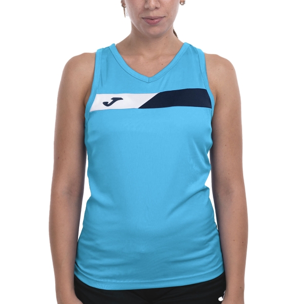 Women`s Tennis Tanks Joma Court Tank  Fluor Turquoise/Dark Navy/White 901862.013