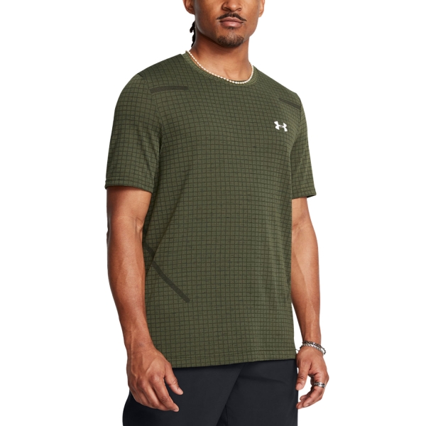 Men's Tennis Shirts Under Armour Seamless Grid TShirt  Marine Od Green 13769210391